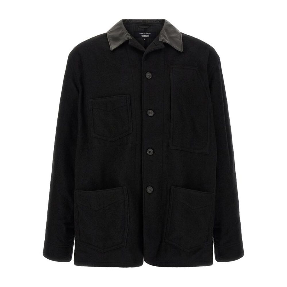 Comme Des Garçons Black Wool Full-Length Men's Jacket